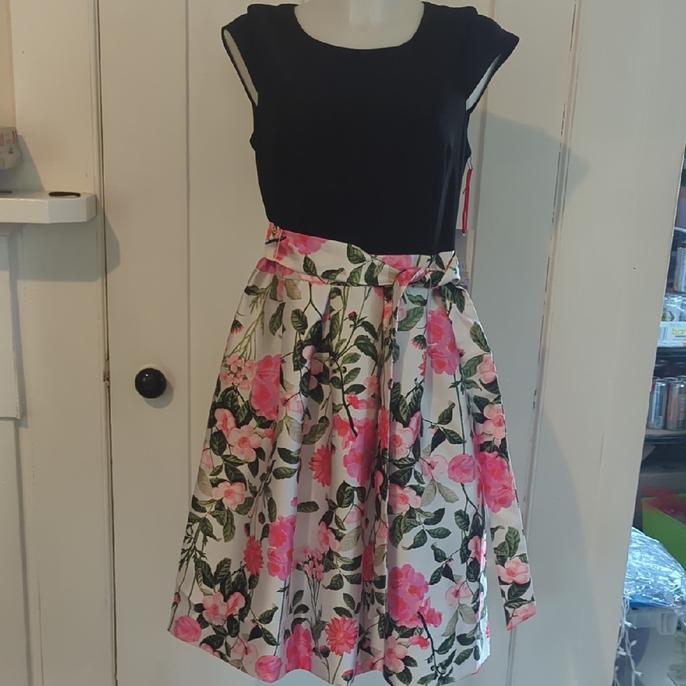 Elle Black and Floral Dress